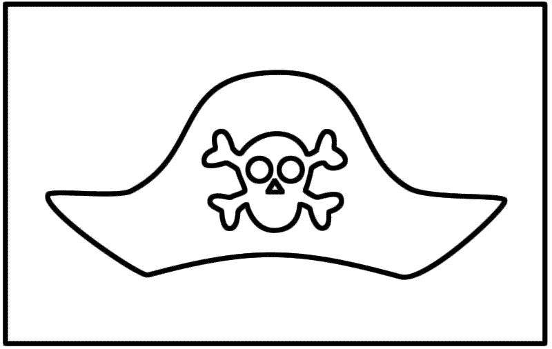 Pirate Flag with Hat (Landscape) - Coloring Page (Pirates)