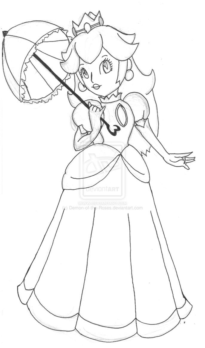 Printable Princess Peach Coloring Pages - Coloring