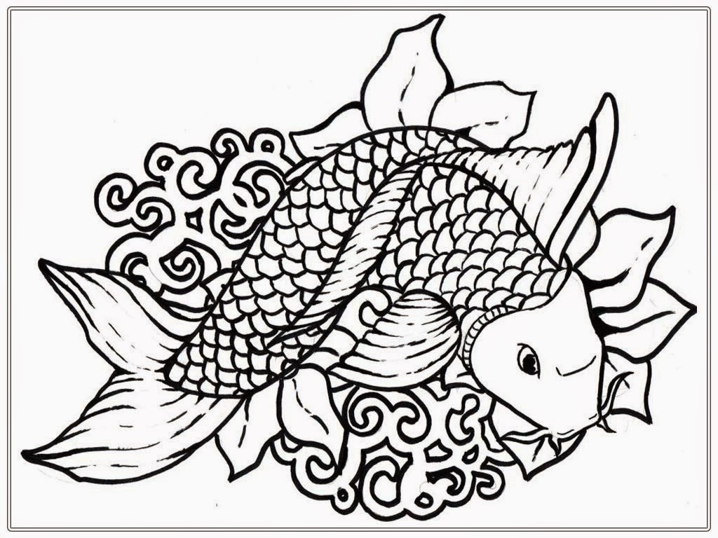 Koi Fish Coloring Page - Coloring Home