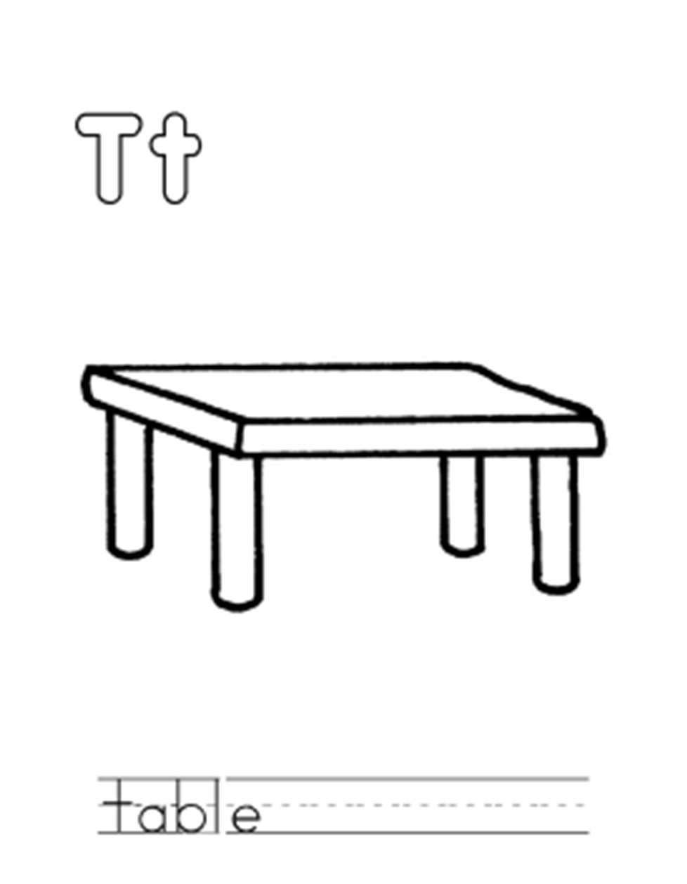 Table Alphabet Coloring Page | Alphabet Coloring pages of ...