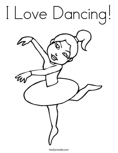 I Love Dancing Coloring Page - Twisty Noodle | Dance ...