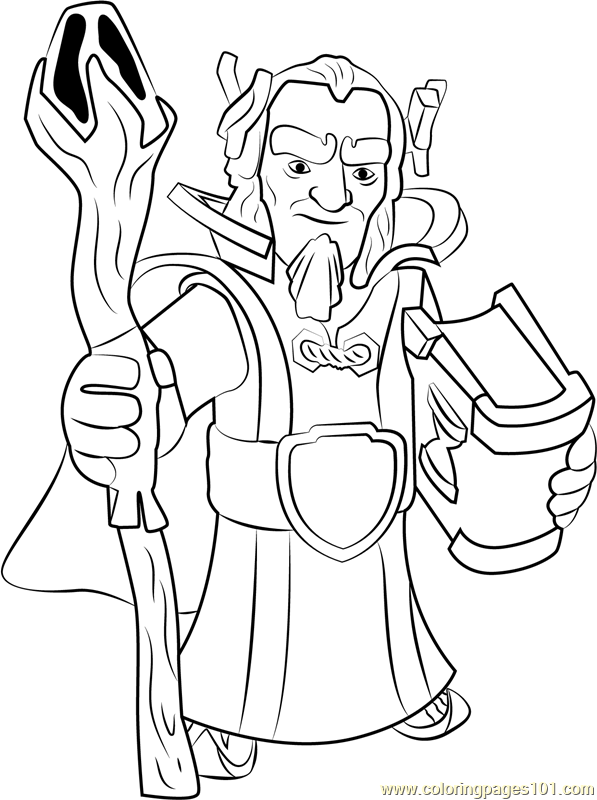 Grand Warden Coloring Page - Free Clash of the Clans ...