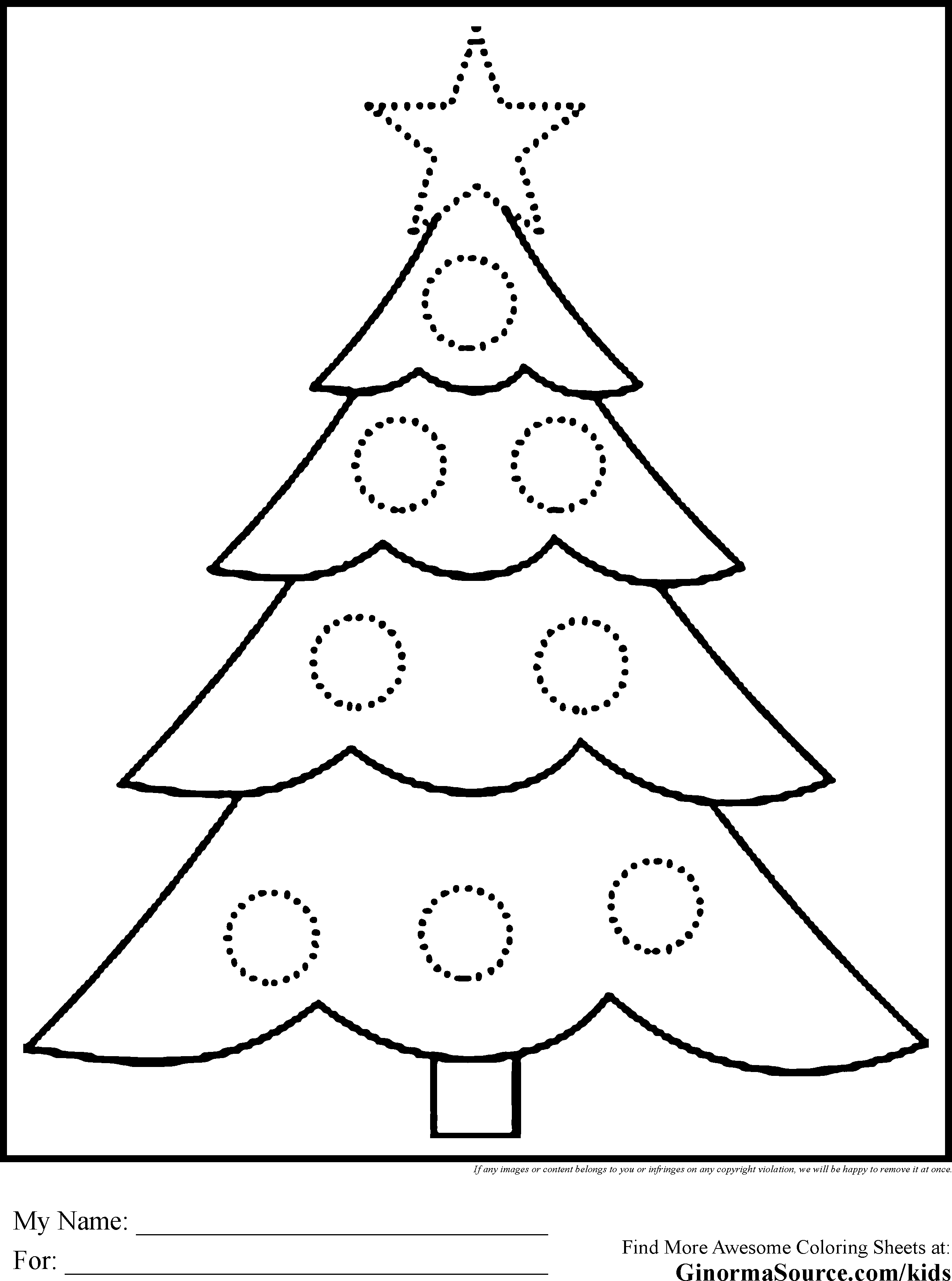 913 Cartoon Giant Christmas Tree Coloring Pages with Printable