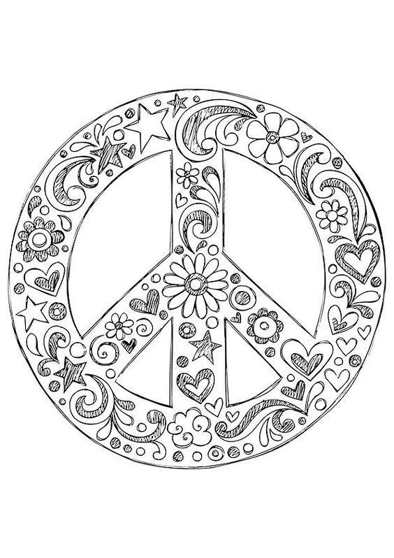 Animal Peace Love Happiness Coloring Pages 