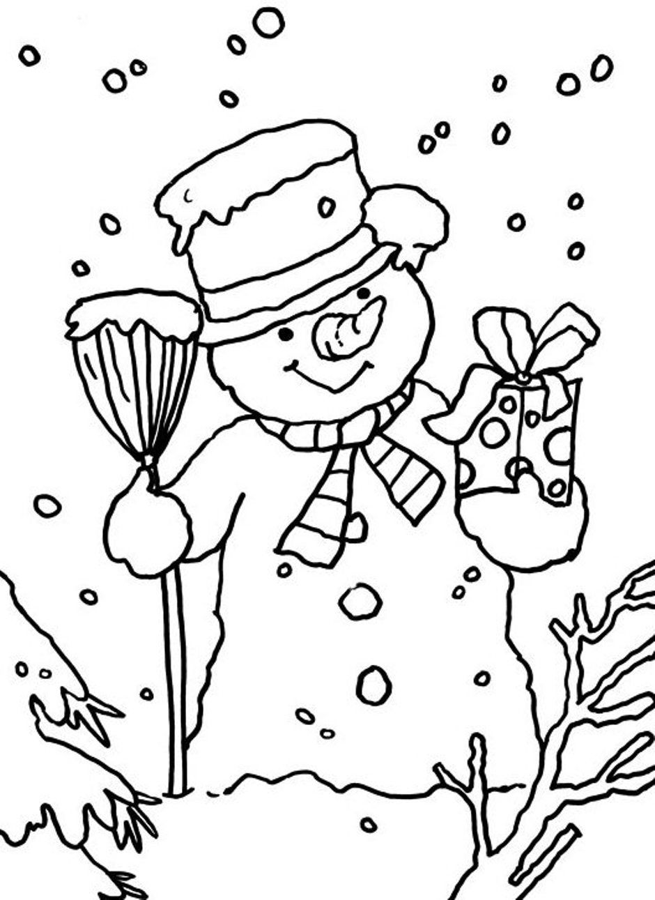 Free Winter Coloring Pages Snowman Printable | Winter Coloring ...