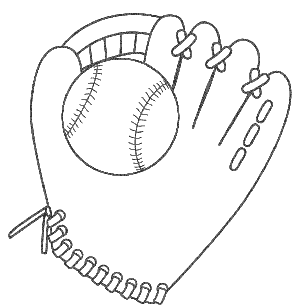 Baseball Glove and Ball - Coloring Page (Sports)