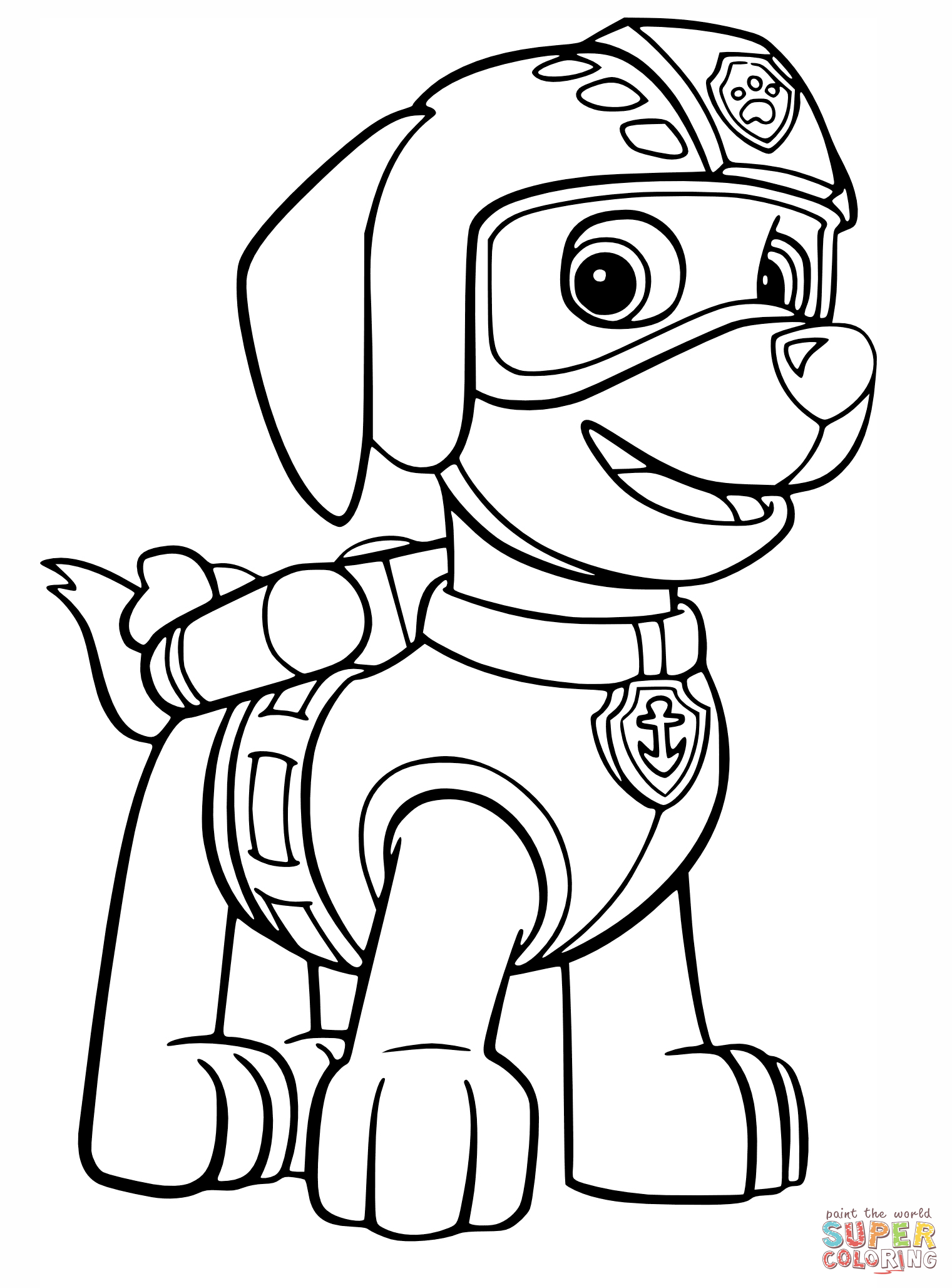 Paw Patrol Zuma's Badge coloring page | Free Printable Coloring Pages