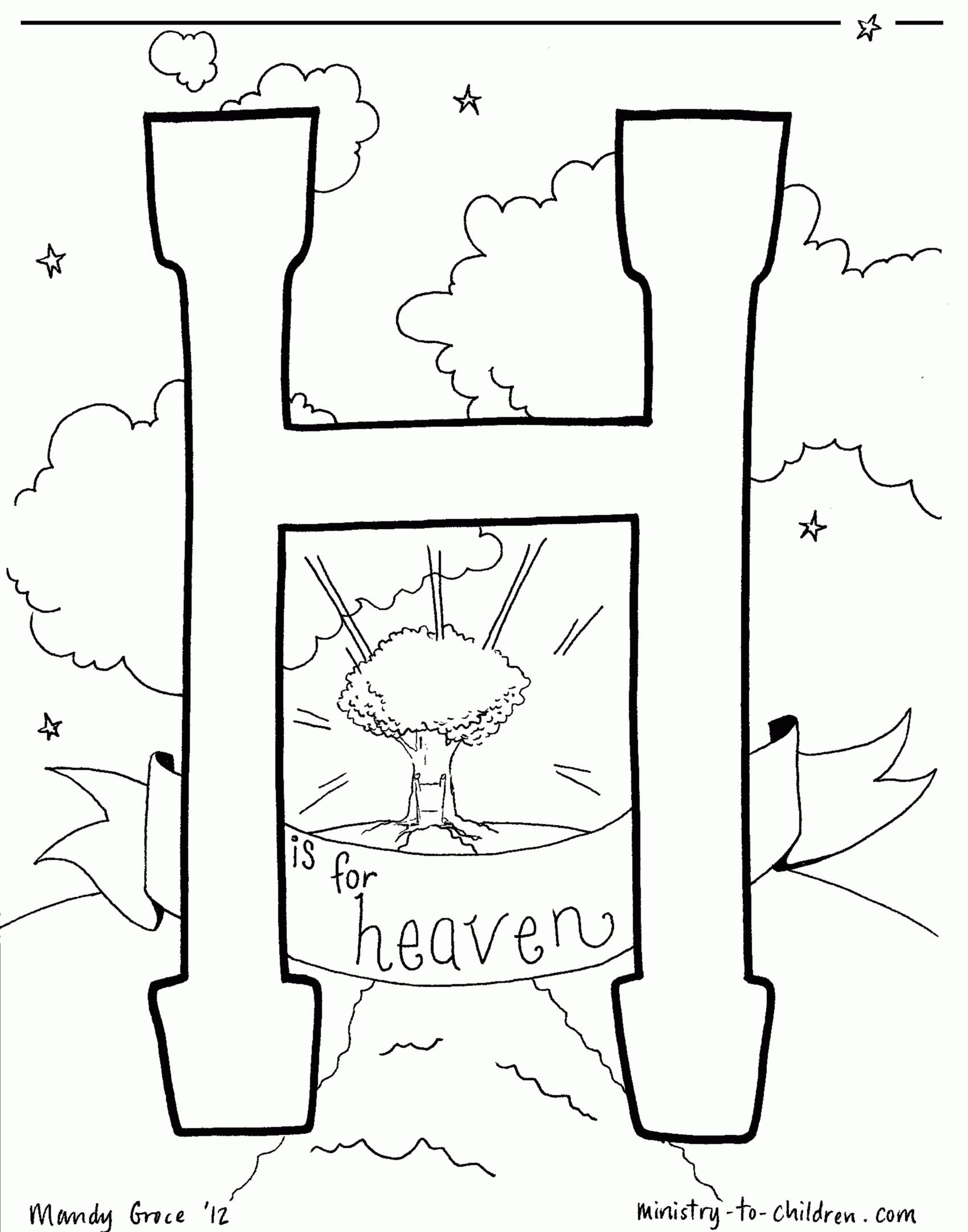 Coloring Page Of Heaven - Coloring Home