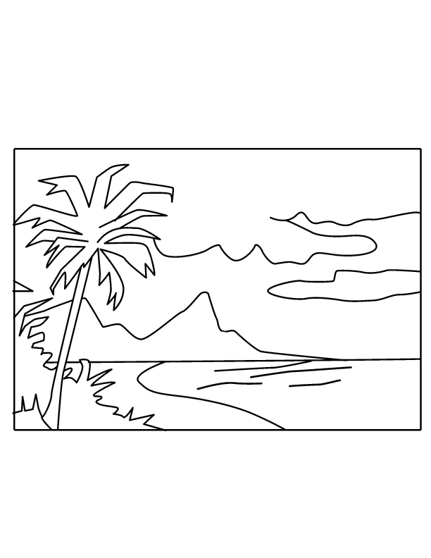 Beach Scene Coloring Pages Adult - Coloring Pages For All Ages