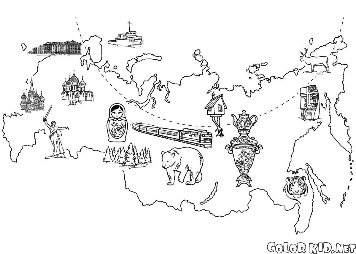Coloring page - Map Of Russia