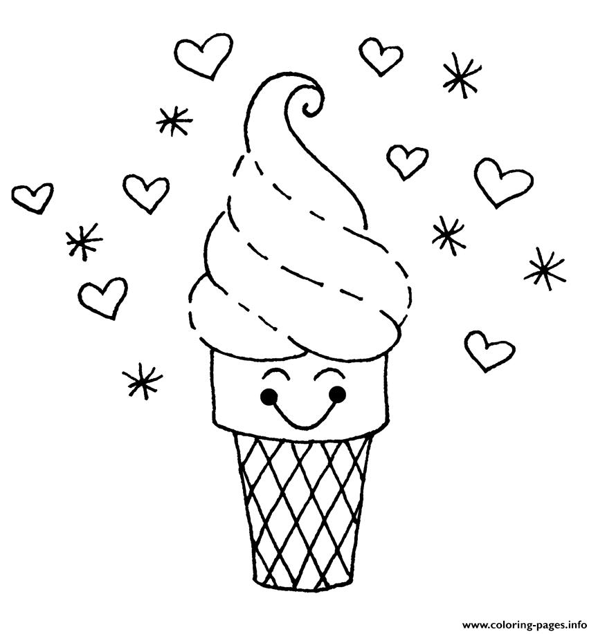 Print cute ice cream s1bba Coloring pages