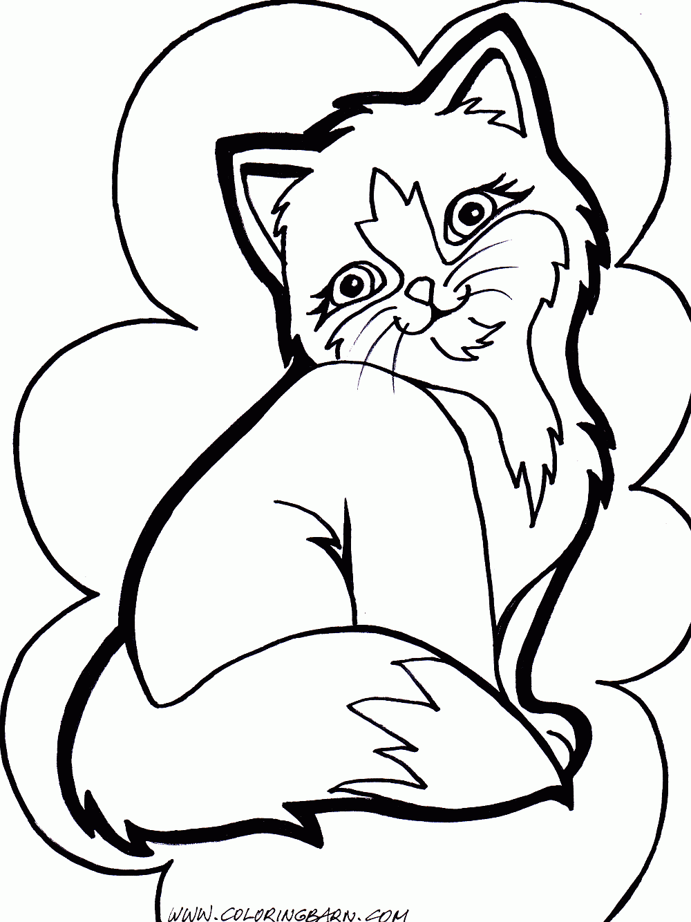 Cat And Kitten Coloring Page - Coloring Home