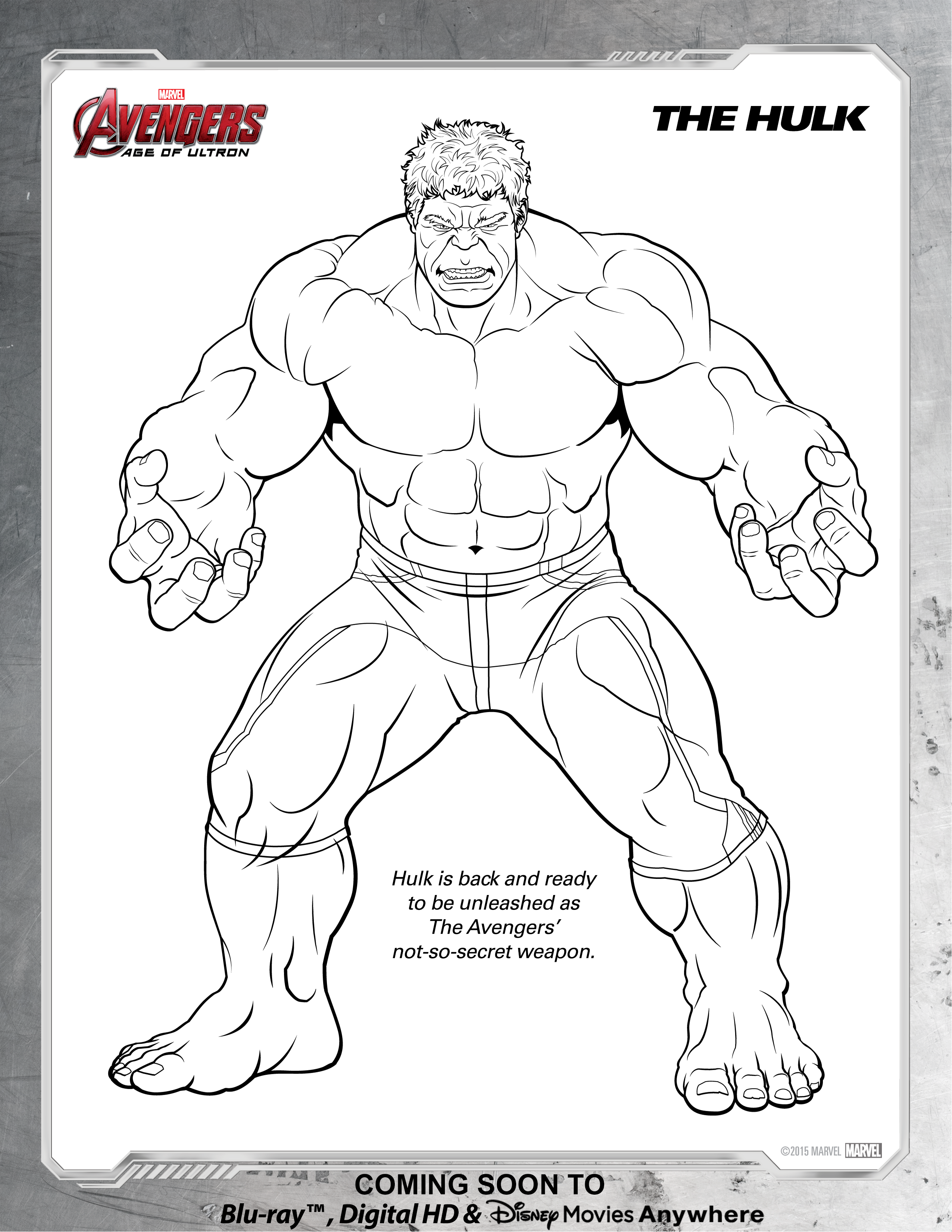 Avengers Hulk Coloring Page | Disney Movies