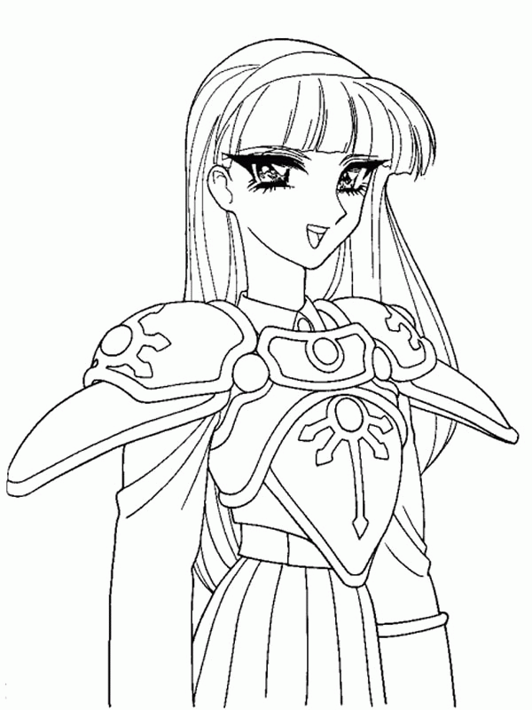 Warrior Princess in Anime Girl Coloring Page - Free & Printable ...