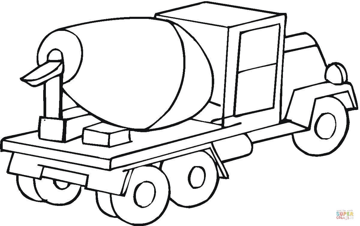 Cement Mixer Coloring Page - Coloring Home