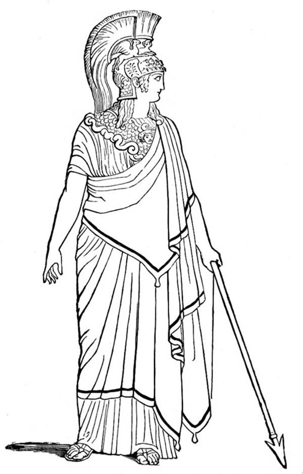 Ancient Rome Goddess of War Coloring Page - NetArt