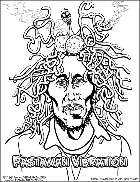 Bob Marley - Free Colouring Pages