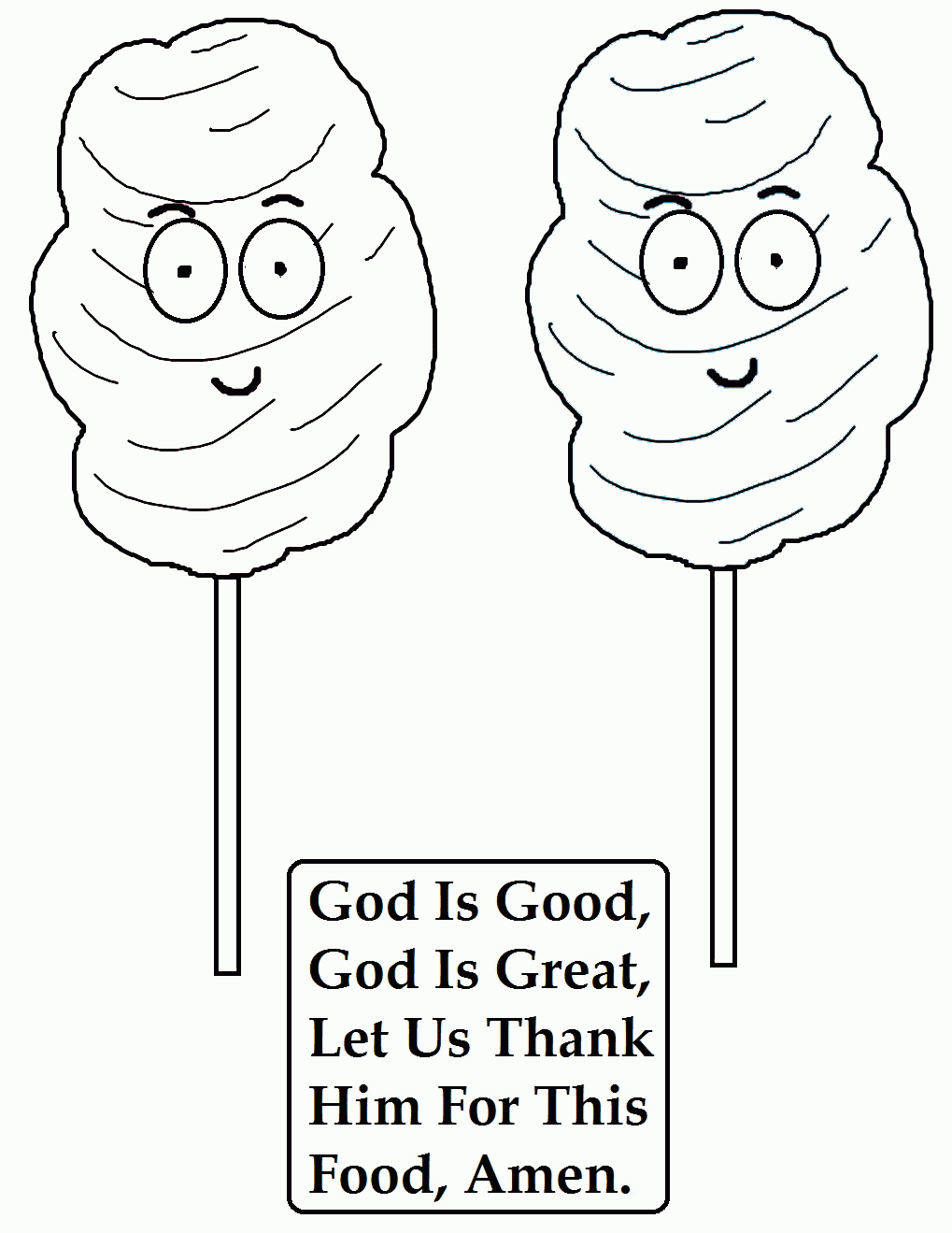 Cotton Candy Coloring Page