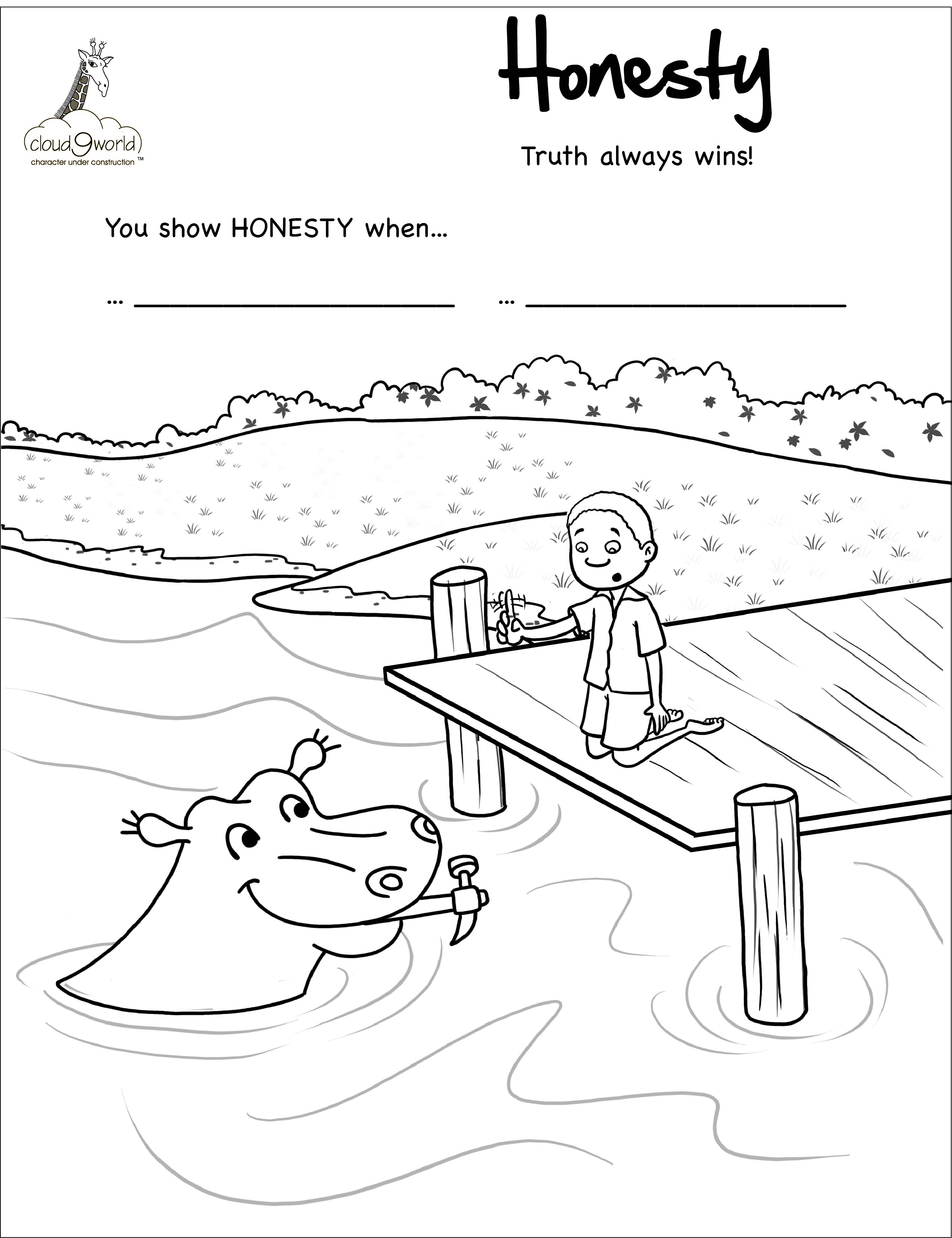 Honesty Coloring Page Coloring Home