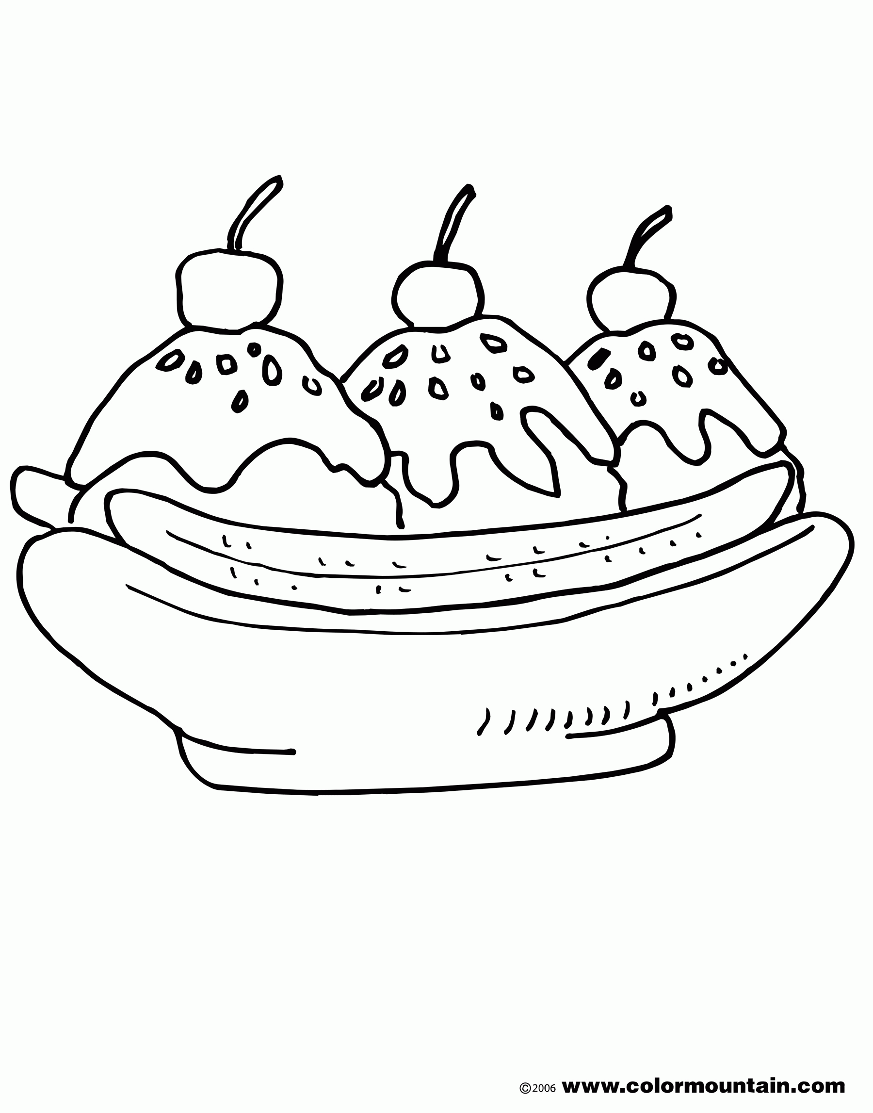 Banana Split Coloring Page Coloring Home