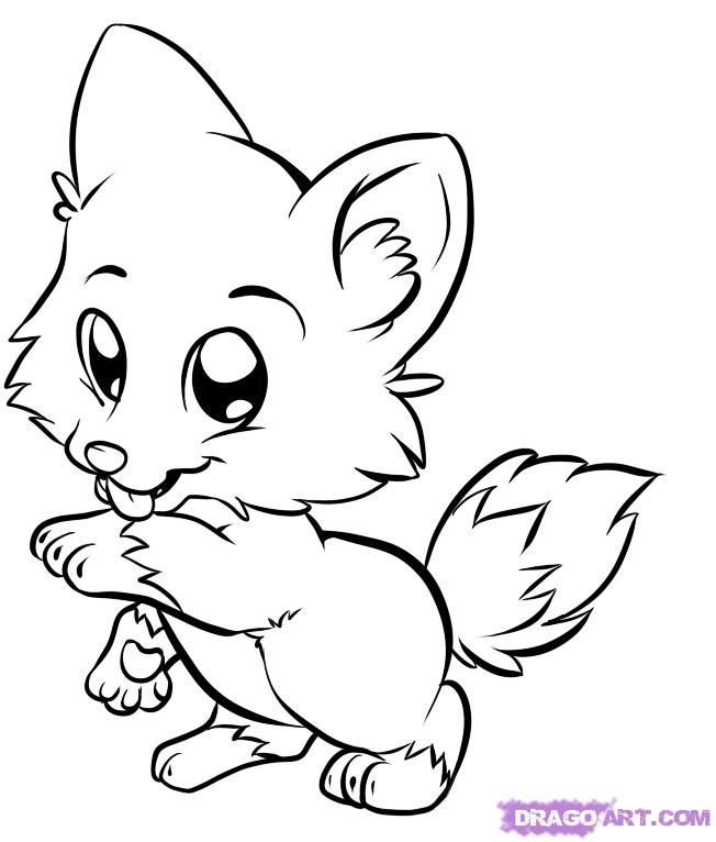 Cartoon Wolf Coloring Page - Coloring Pages For All Ages