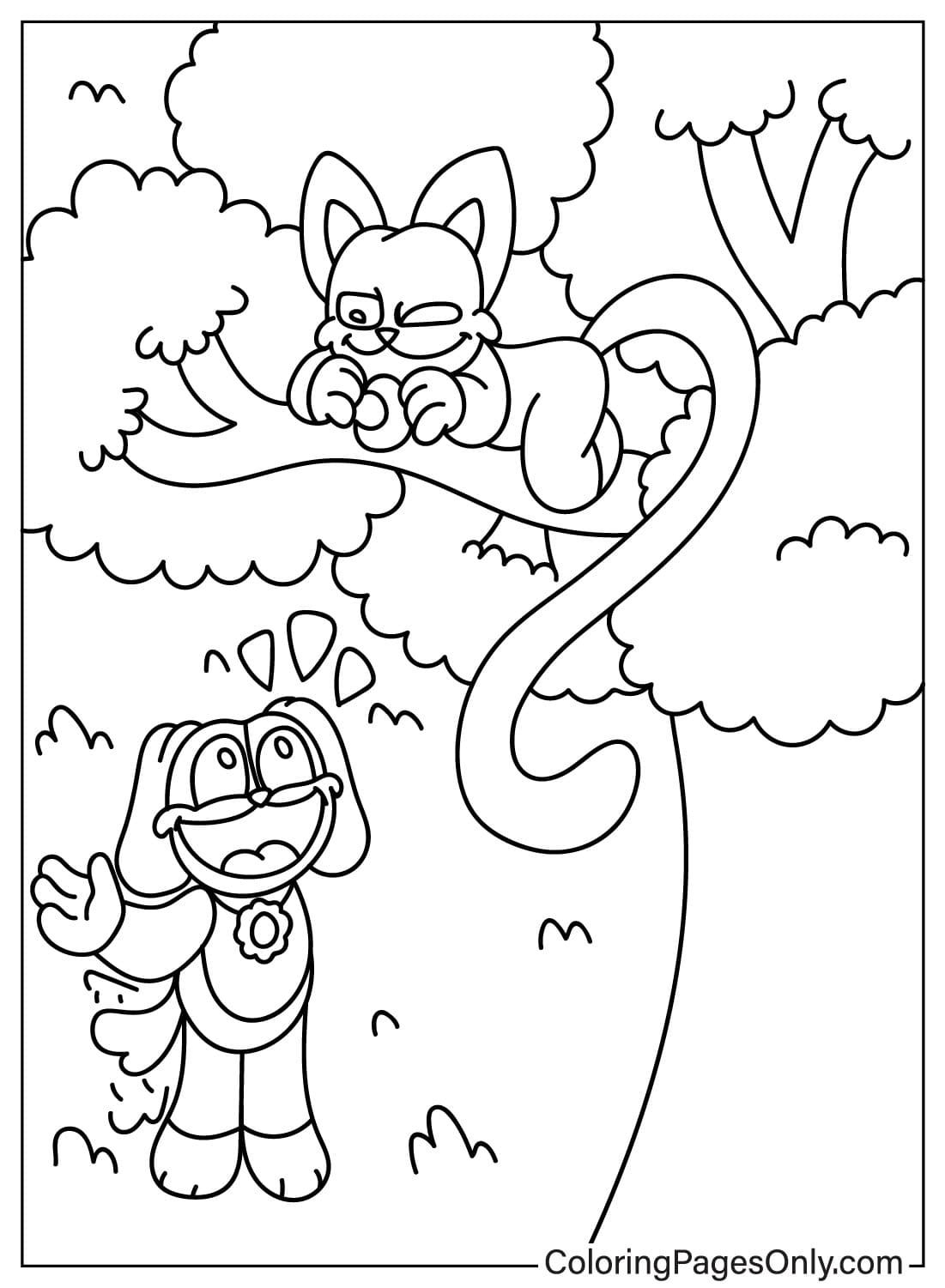 CatNap and DogDay Coloring Page - Free ...