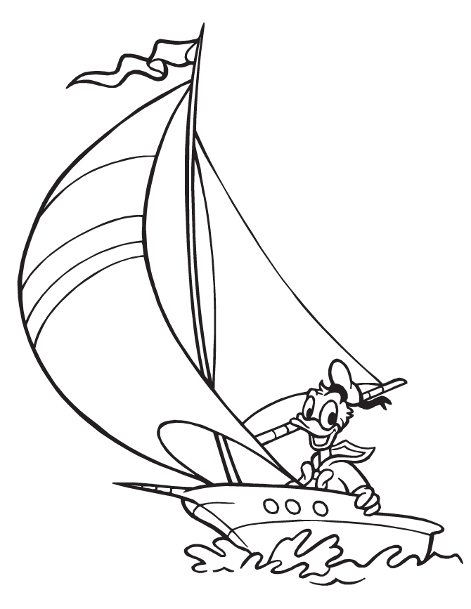 Sailboat Coloring Page - HiColoringPages