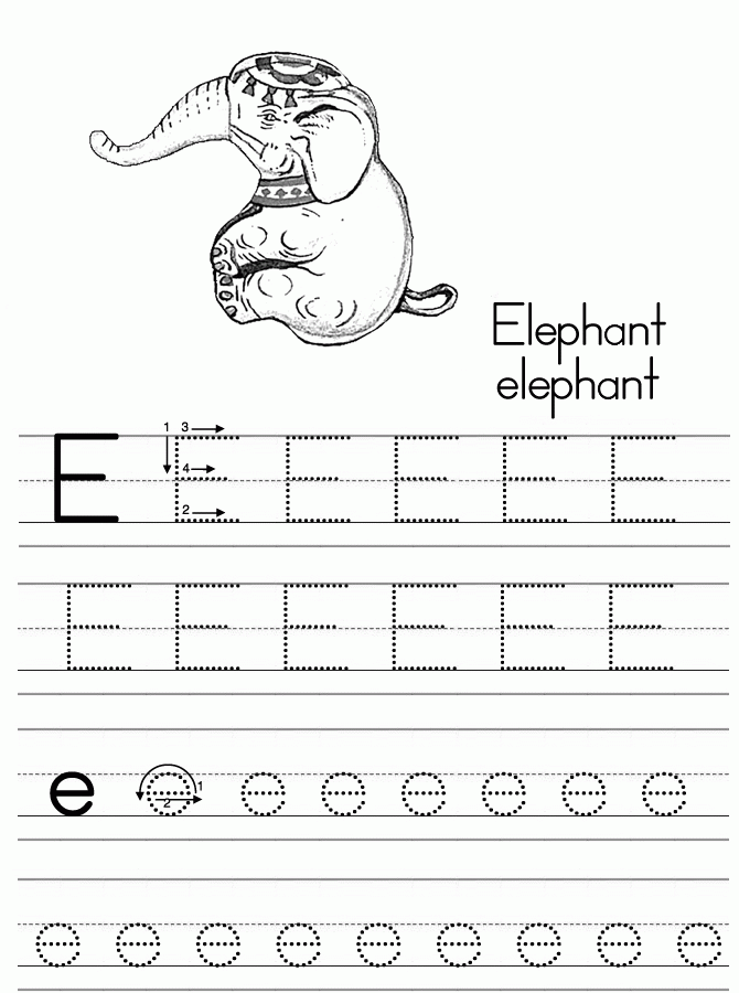 Coloring Pages Letter E - Coloring Page
