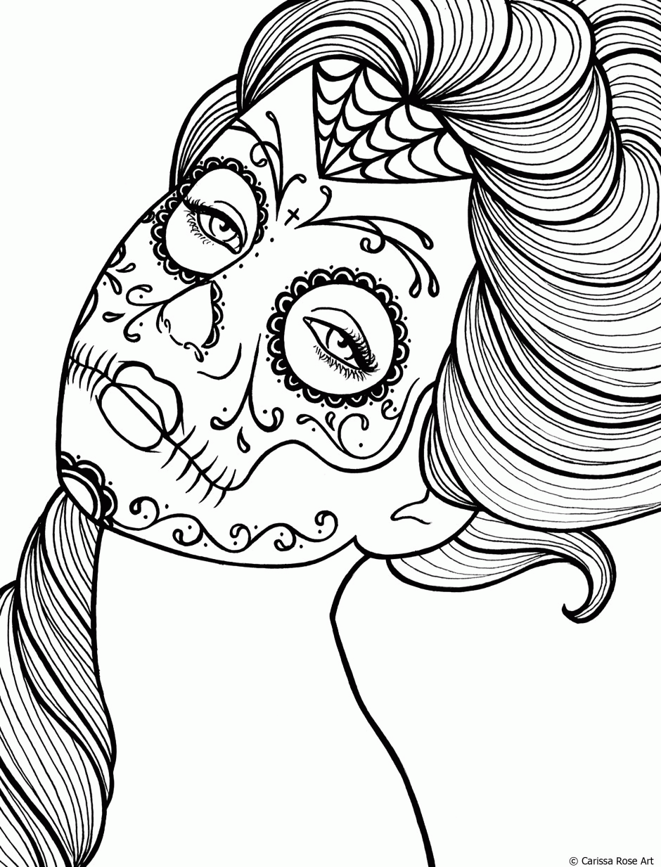 Sugar Candy Skulls Coloring Pages Coloring Home