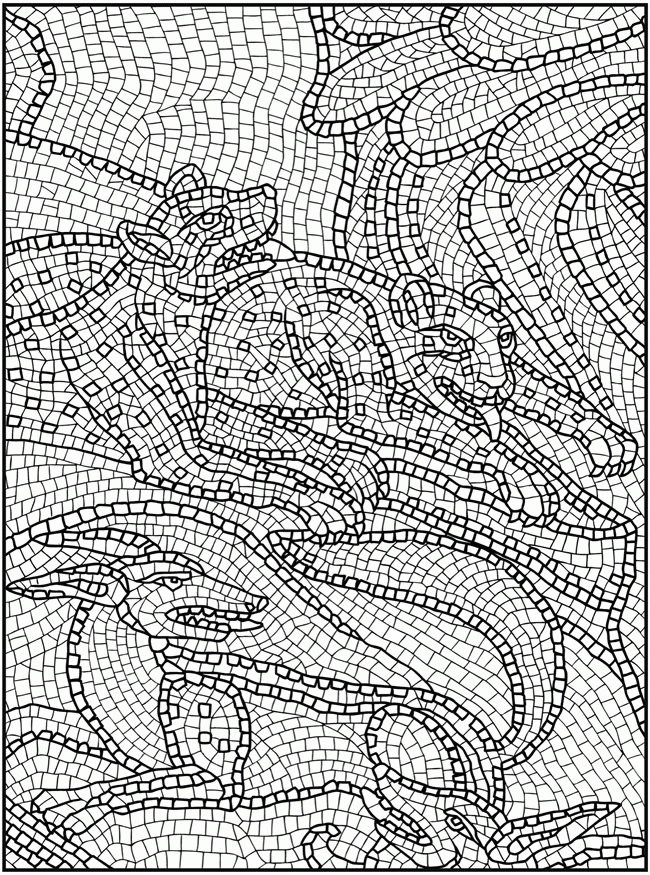 Mosaic Patterns Coloring Pages - Coloring Home