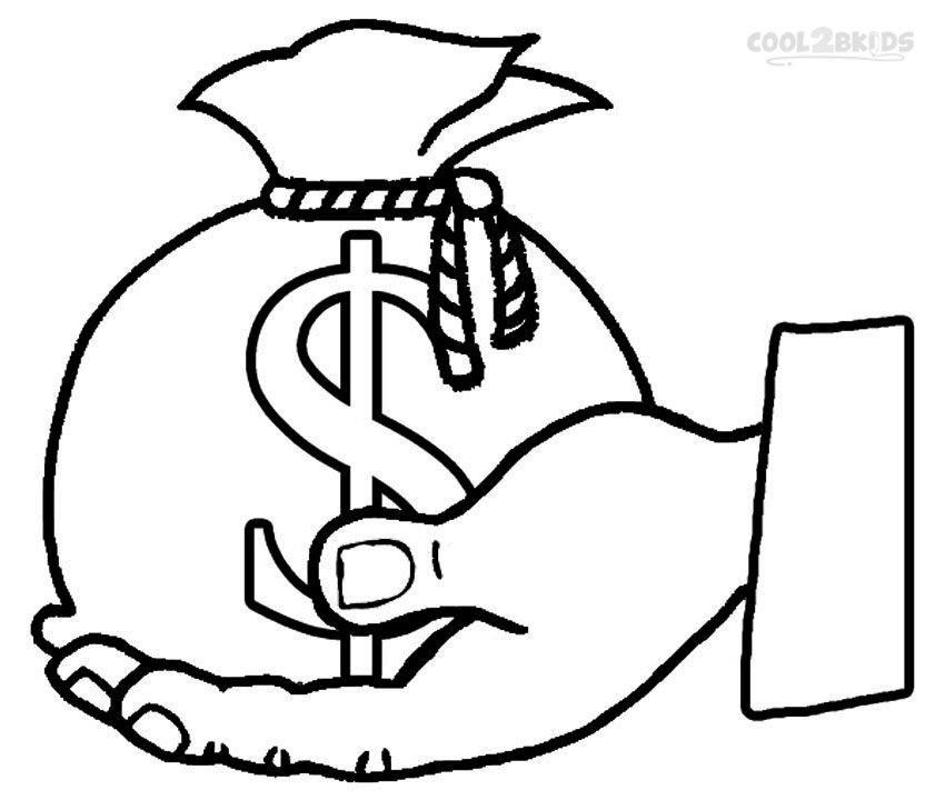 Money Coloring Page - Coloring Home