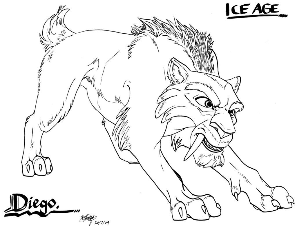 Saber Tooth Tiger Coloring Page - Coloring Home