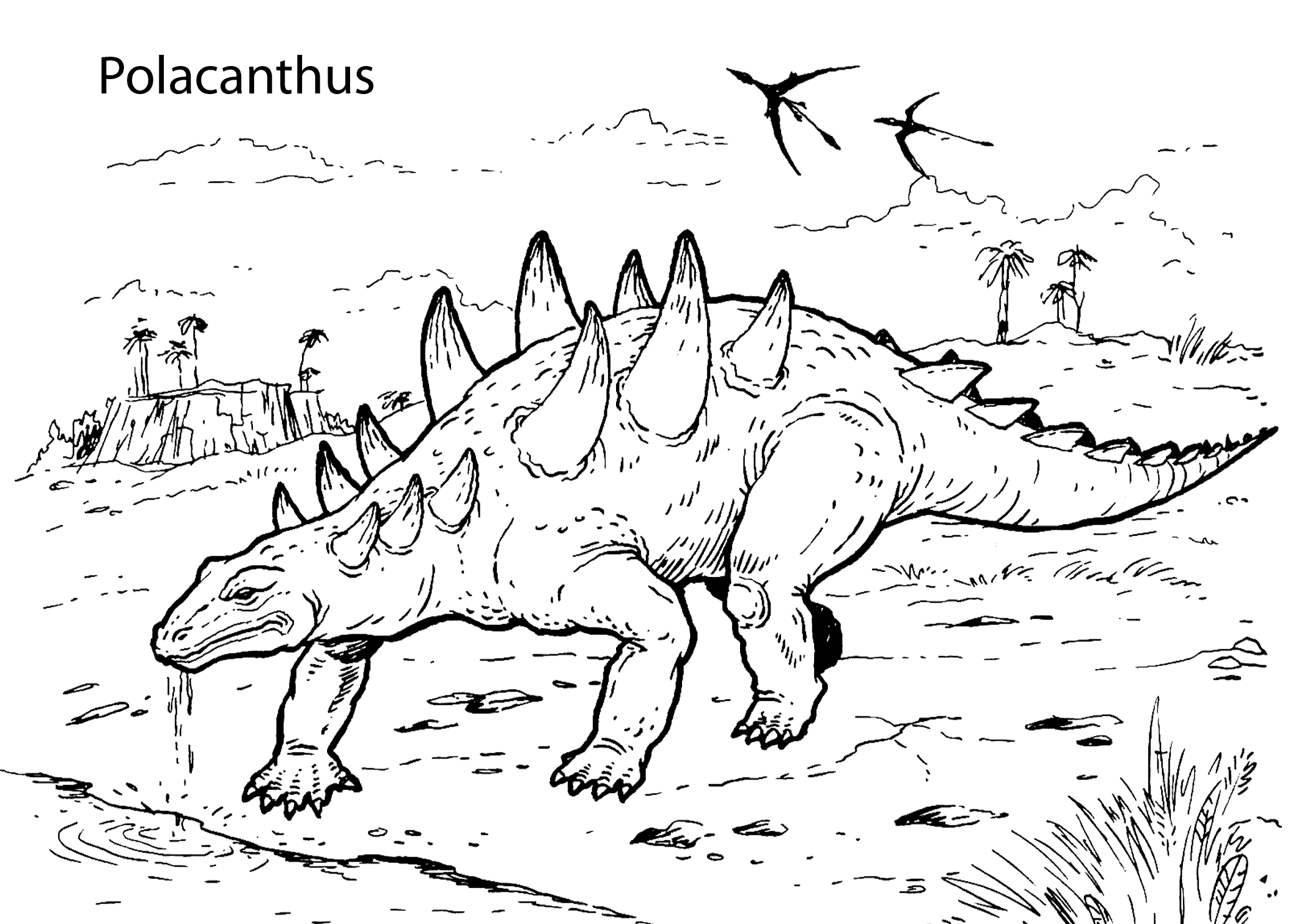All Dinosuars Free Printable Colouring Pages