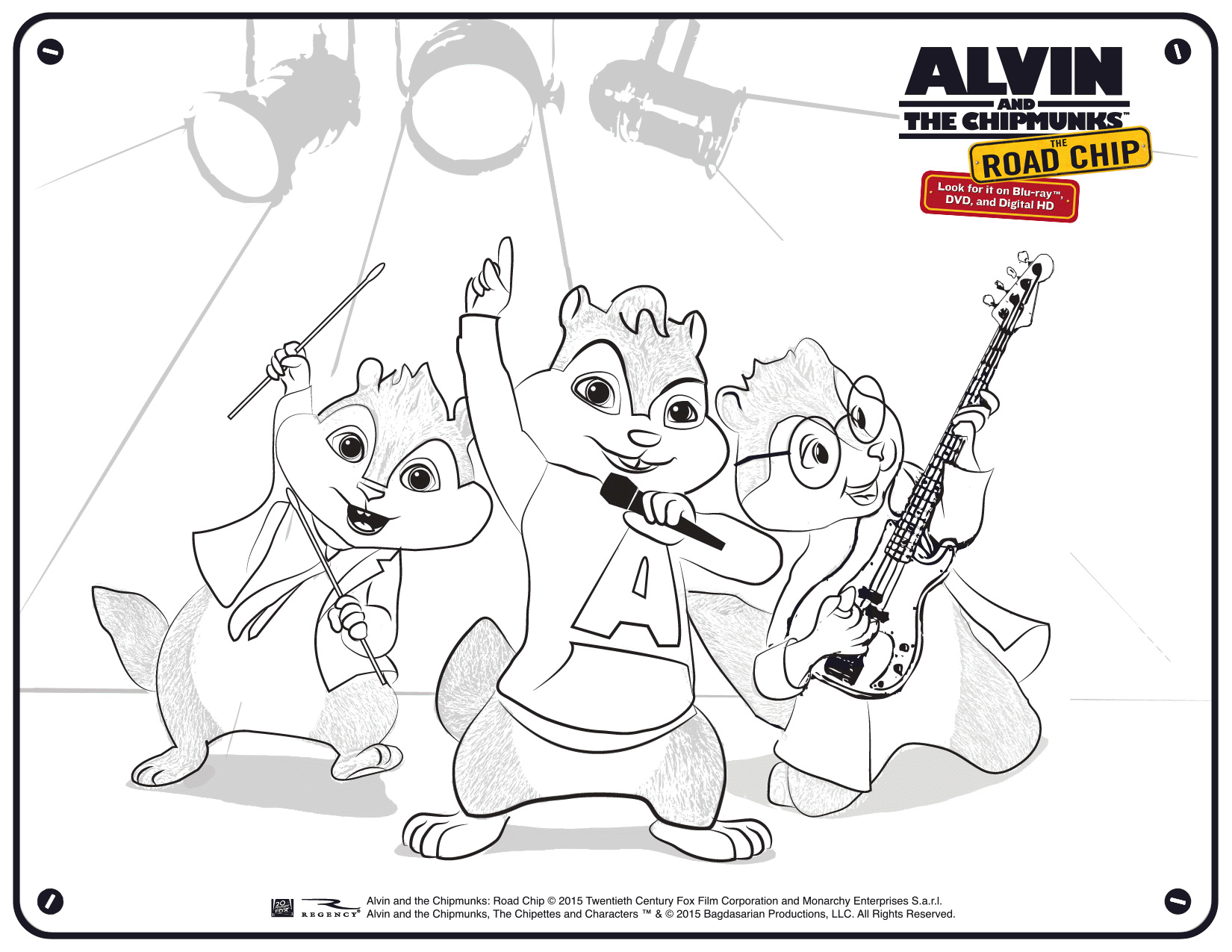 Free Alvin and The Chipmunks Coloring and Activity Pages