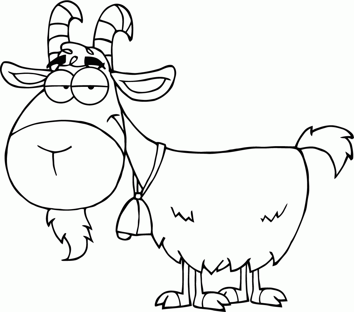 printable goat coloring page template