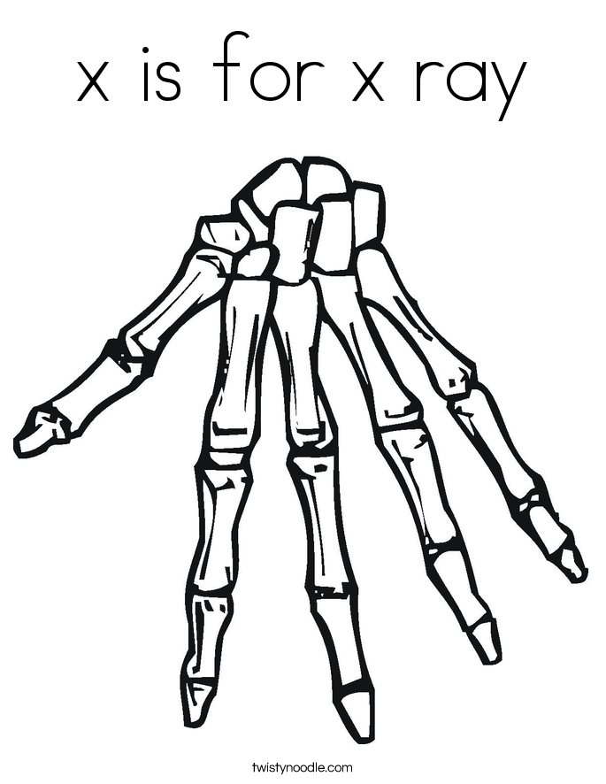 x is for x ray Coloring Page - Twisty Noodle