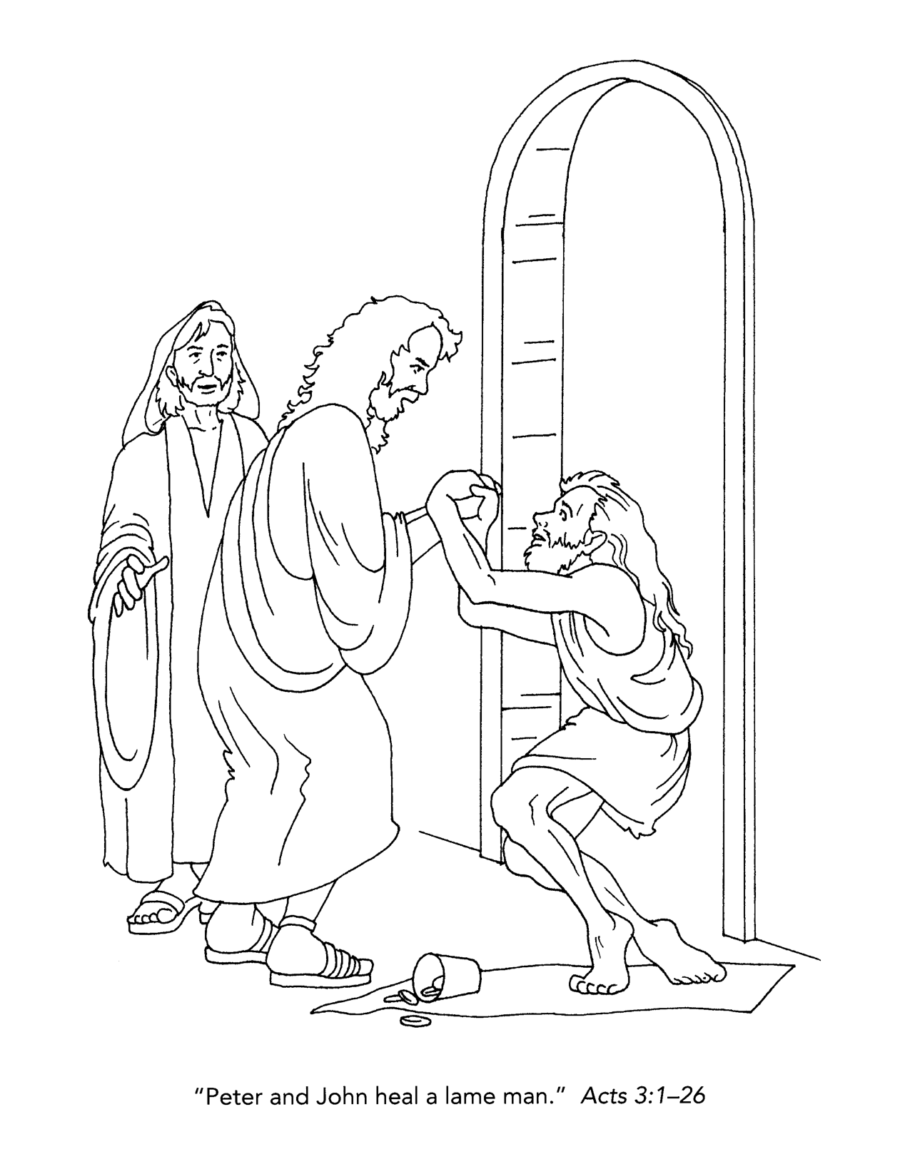 Coloring Pages Of Peter And John Heal A Lame Man Coloring Home