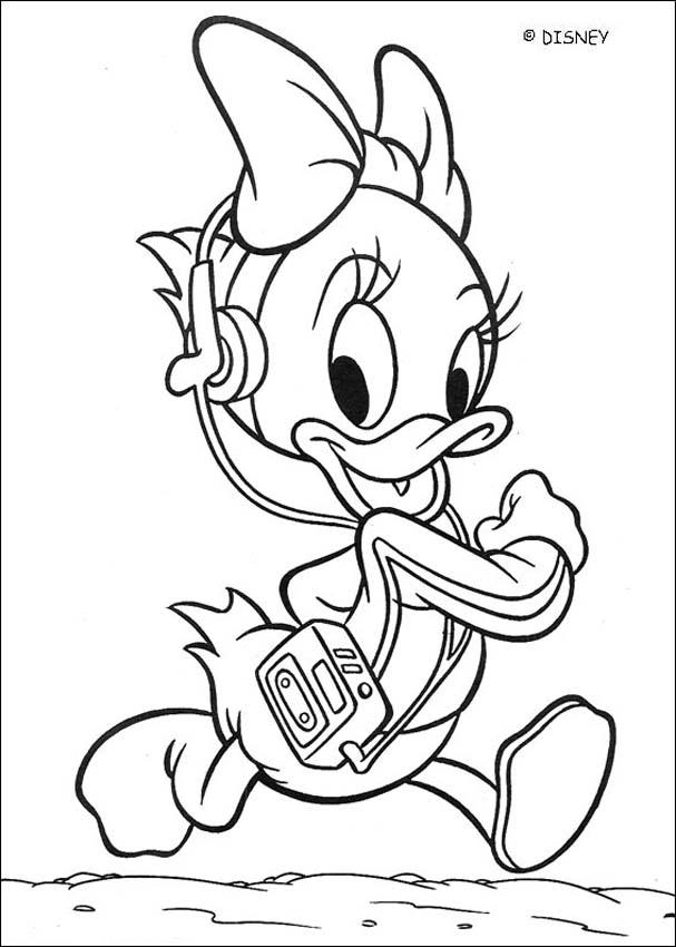 Donald Duck coloring pages - Daisy Duck gardening