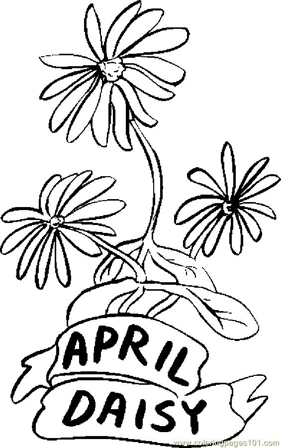04 April Daisy Coloring Page - Free Flowers Coloring Pages ...