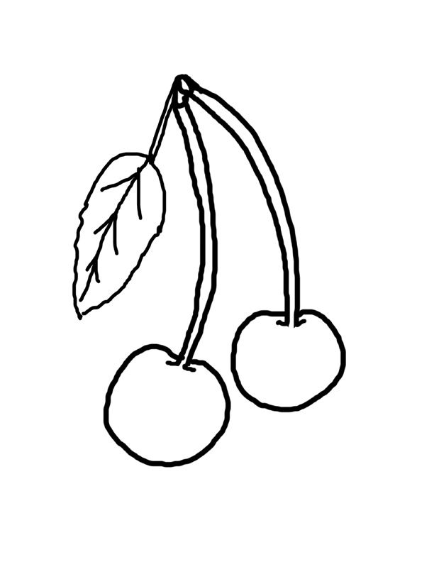 cherries printable coloring pages | Food coloring | Clipart ...