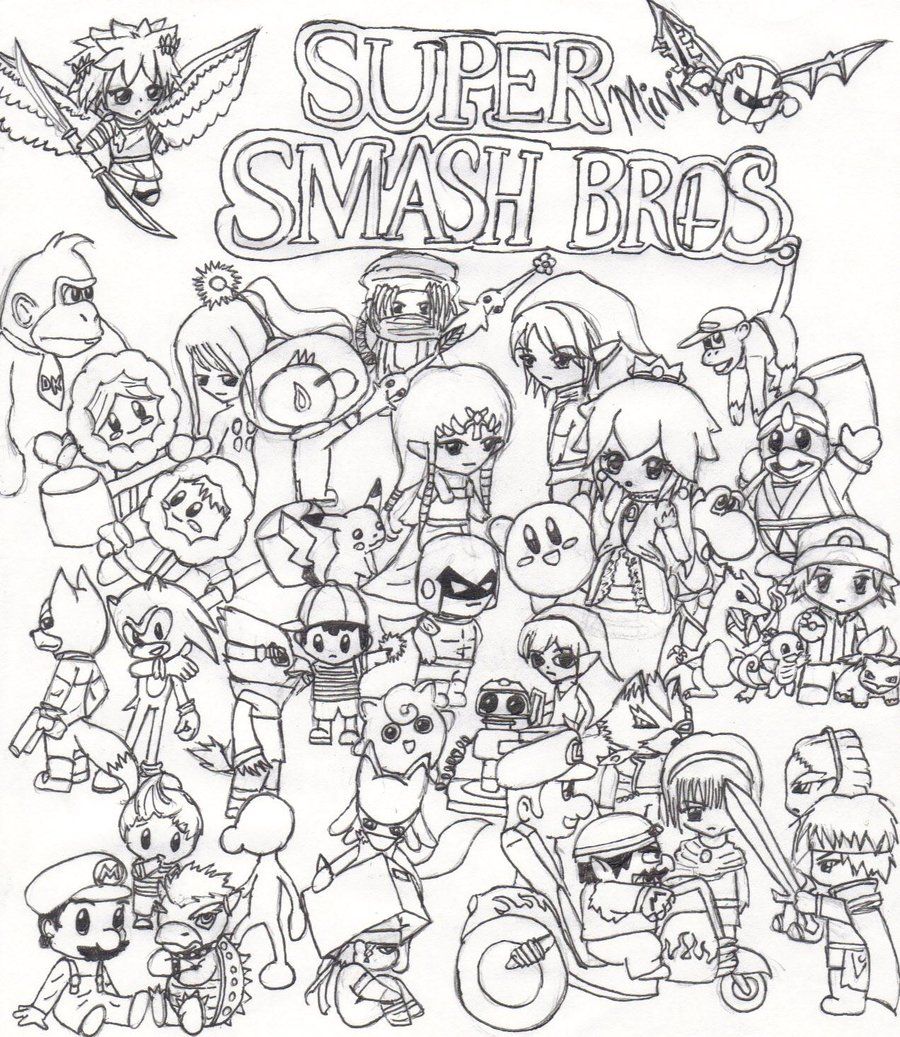 Super Smash Bros Coloring Pages - Coloring Home