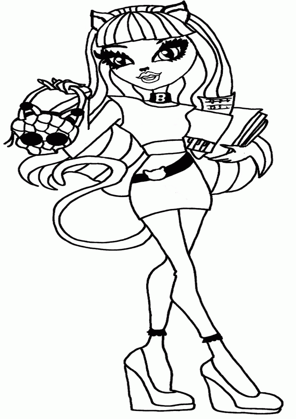 coloring catty noir-1 | Monster High coloring pages
