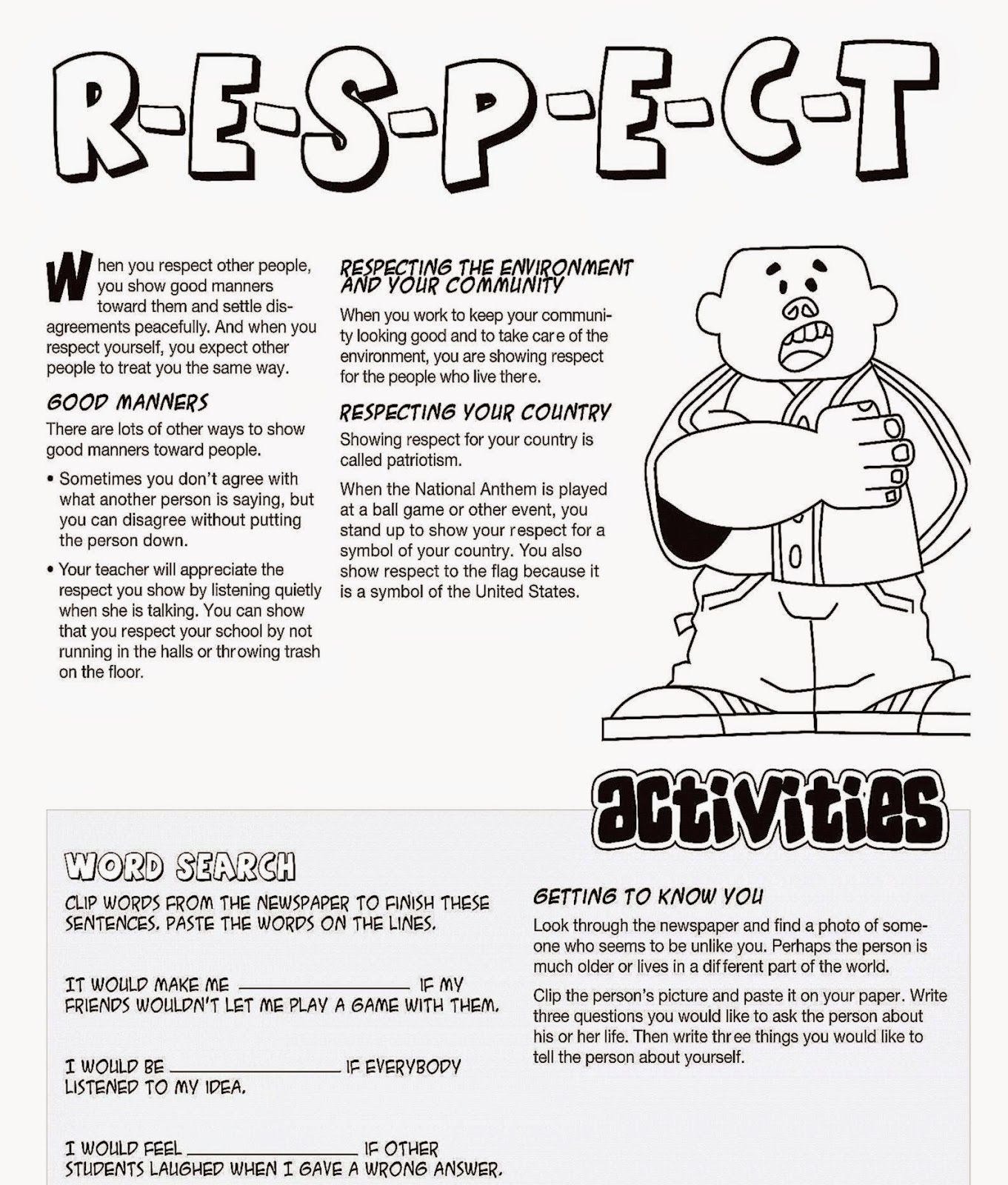 Respect Coloring Sheets Free Coloring Sheet Coloring Home