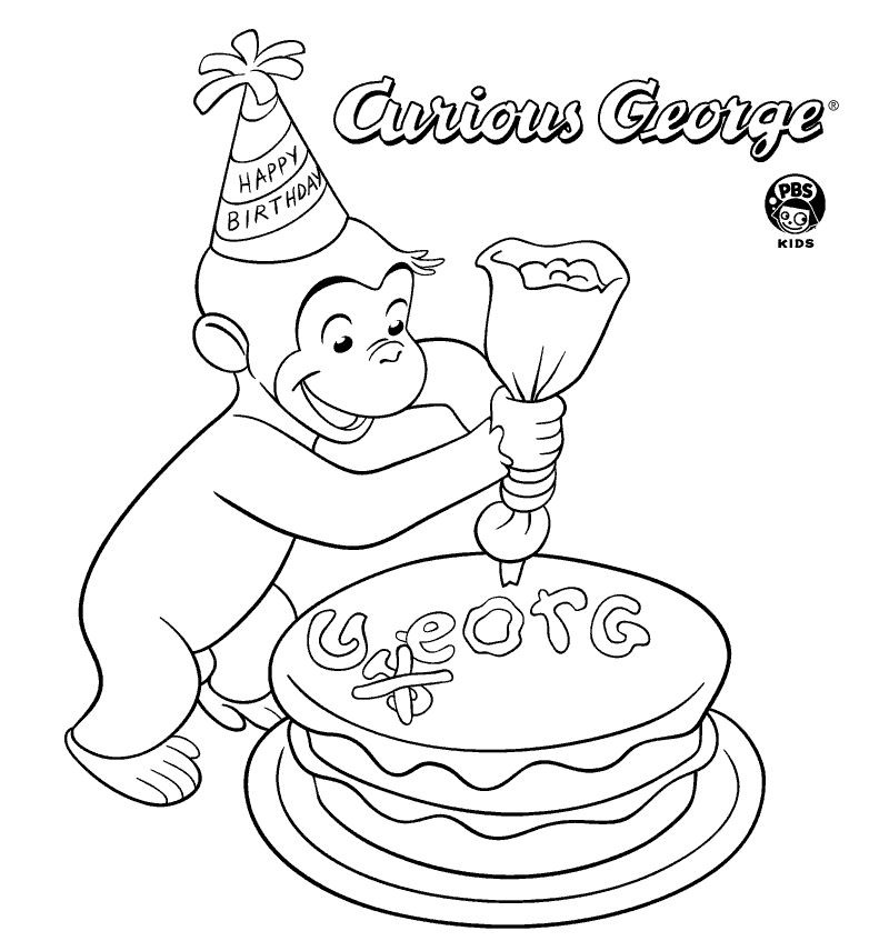 Curious George Halloween Coloring Pages - Coloring Home
