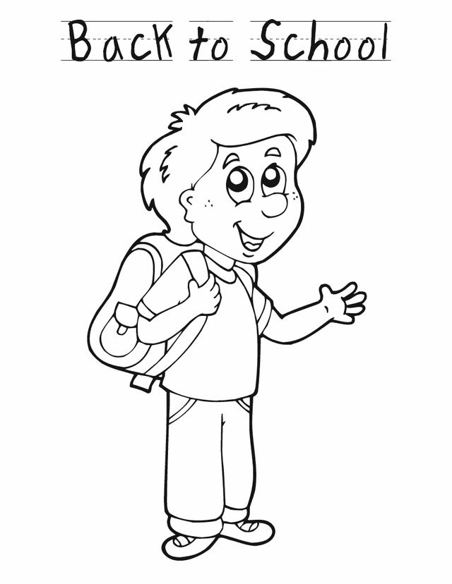 Back to school boy - Free Printable Coloring Pages