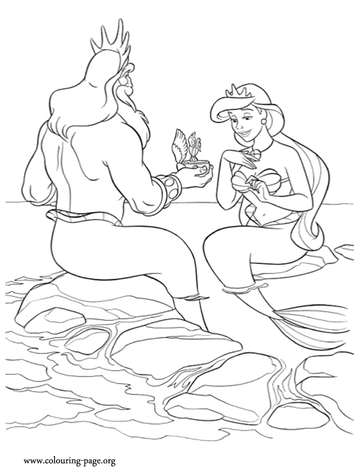 King Triton Coloring Page - Coloring Home