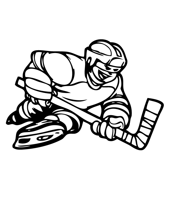 Mean Hockey Player Coloring Page | Free Printable Coloring Pages