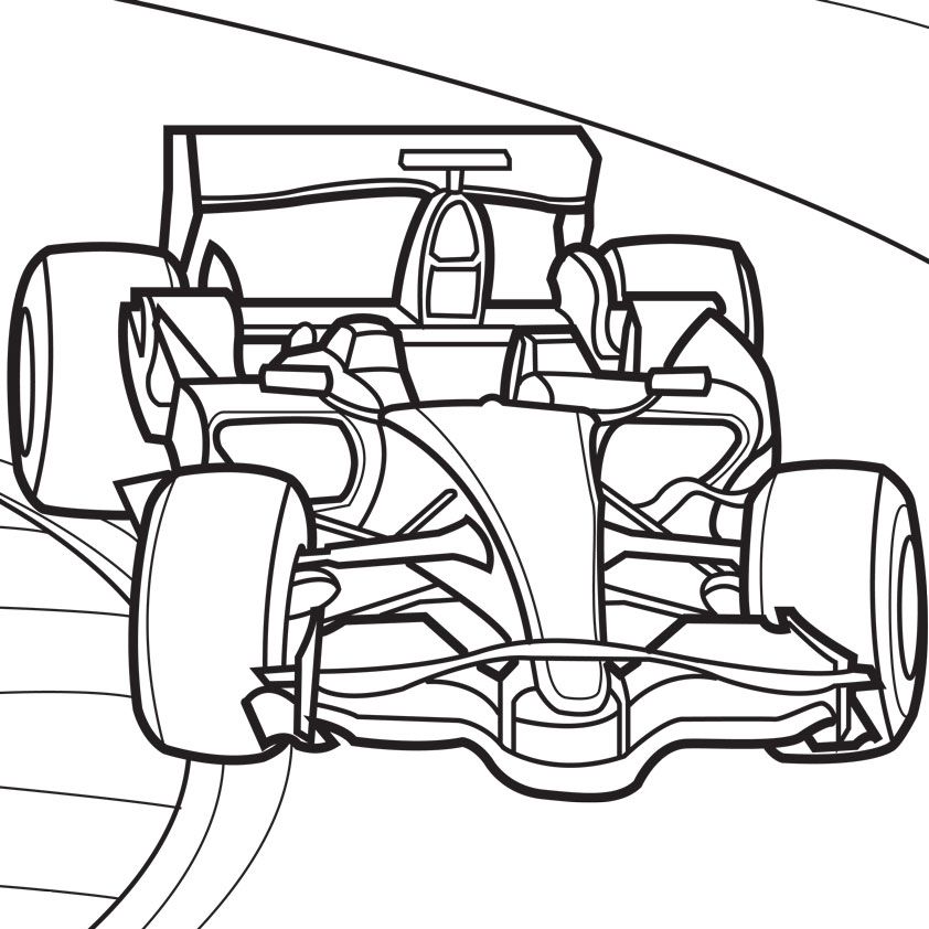 race car track digital coloring book illustrator