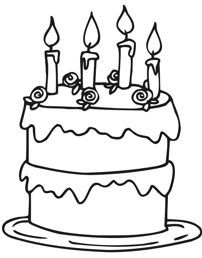 Cake Coloring Pages For Girls : Delicious Cake Coloring Pages for 