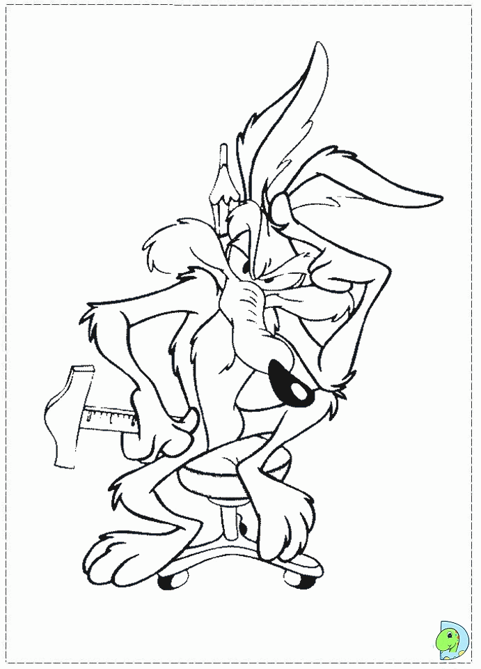 Cartoon Coyote Coloring Page - Coloring Pages For All Ages